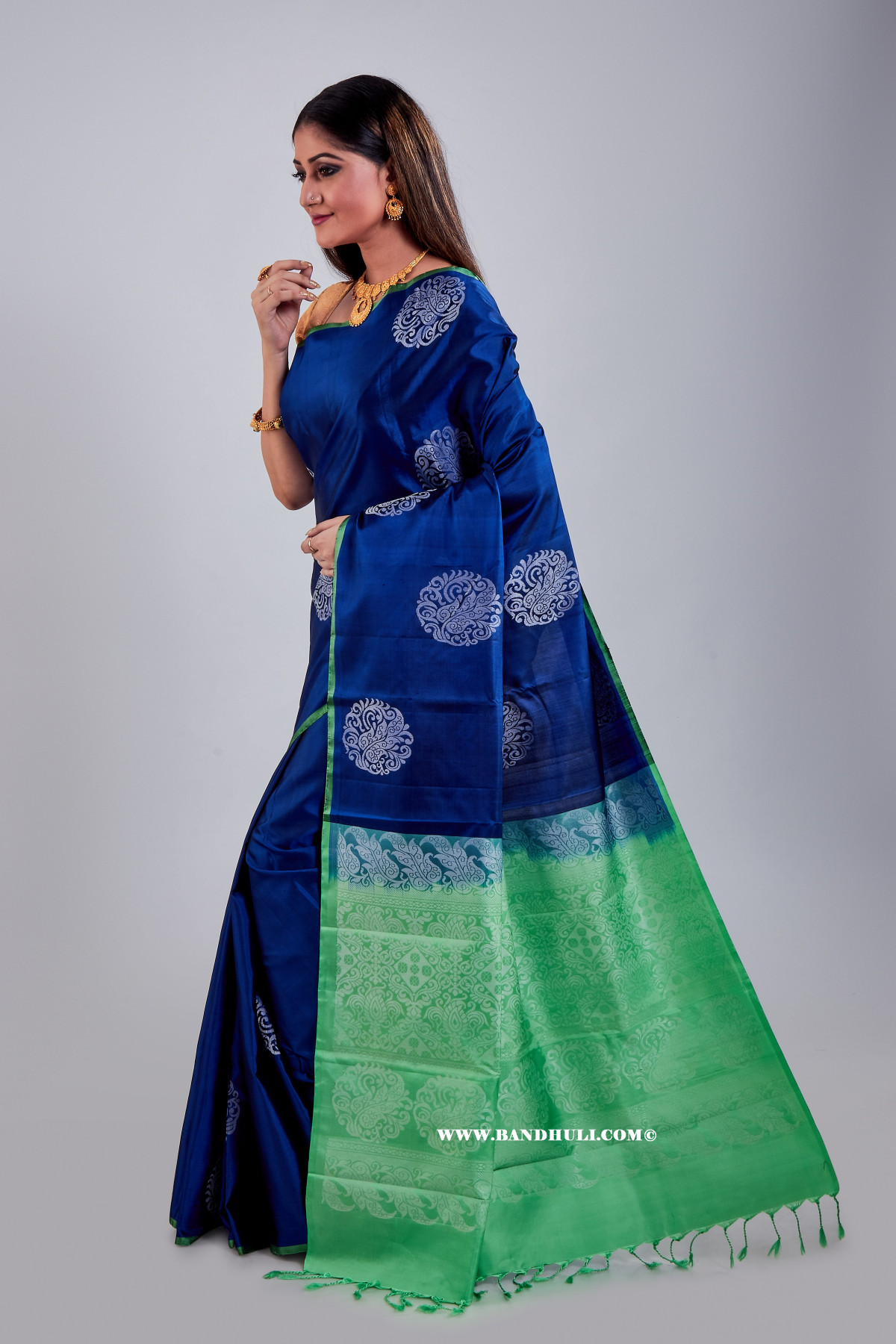Royal Blue Color Mulberry Silk Saree
